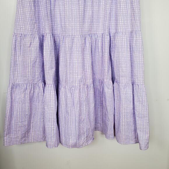 Lilly Pulitzer Olivet Stretch Midi Dress Light Lilac Gingham Style Size 16 NEW - Picture 4 of 14